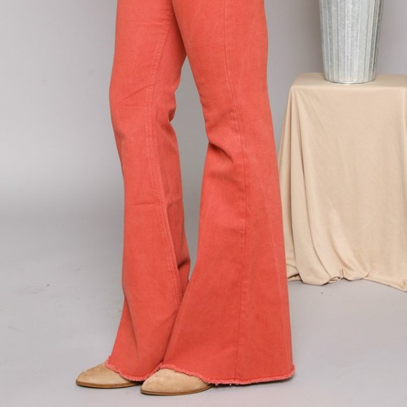 Lace Up Orange Pants - Picture 2 of 3